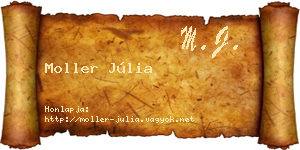 Moller Júlia névjegykártya